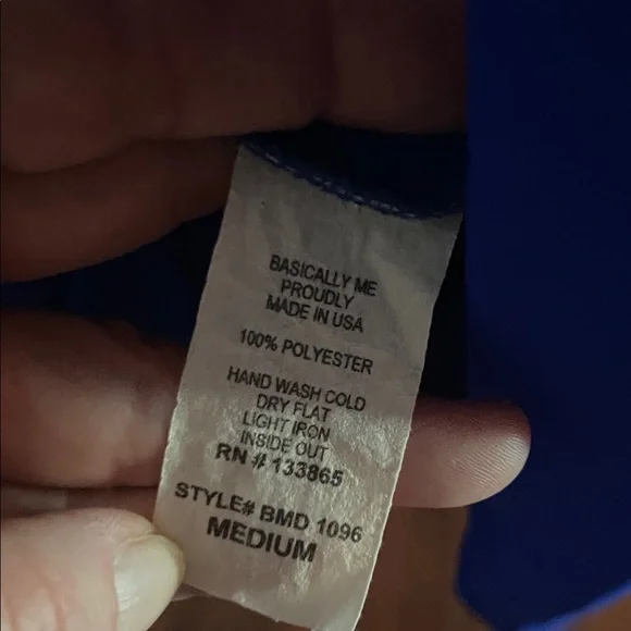 Blue V-Neck Long Sleeve Women's Dress - Picture 7 of 8